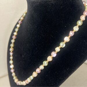 Multicolor Freshwater Pearl Necklace - Elegant Pastel Beads